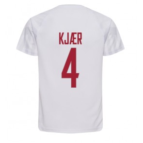 Danmark Simon Kjaer #4 Bortatröja VM 2022 Korta ärmar